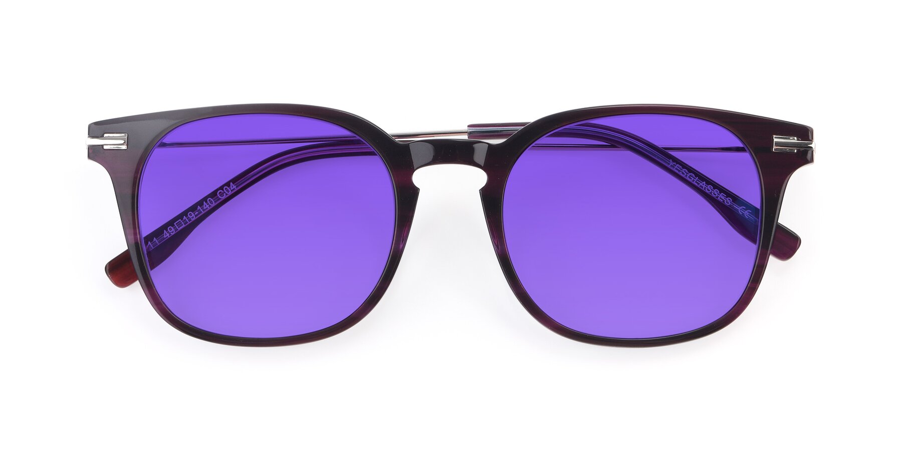 Dark Purple Oversized Keyhole Bridge Square Tinted Sunglasses with