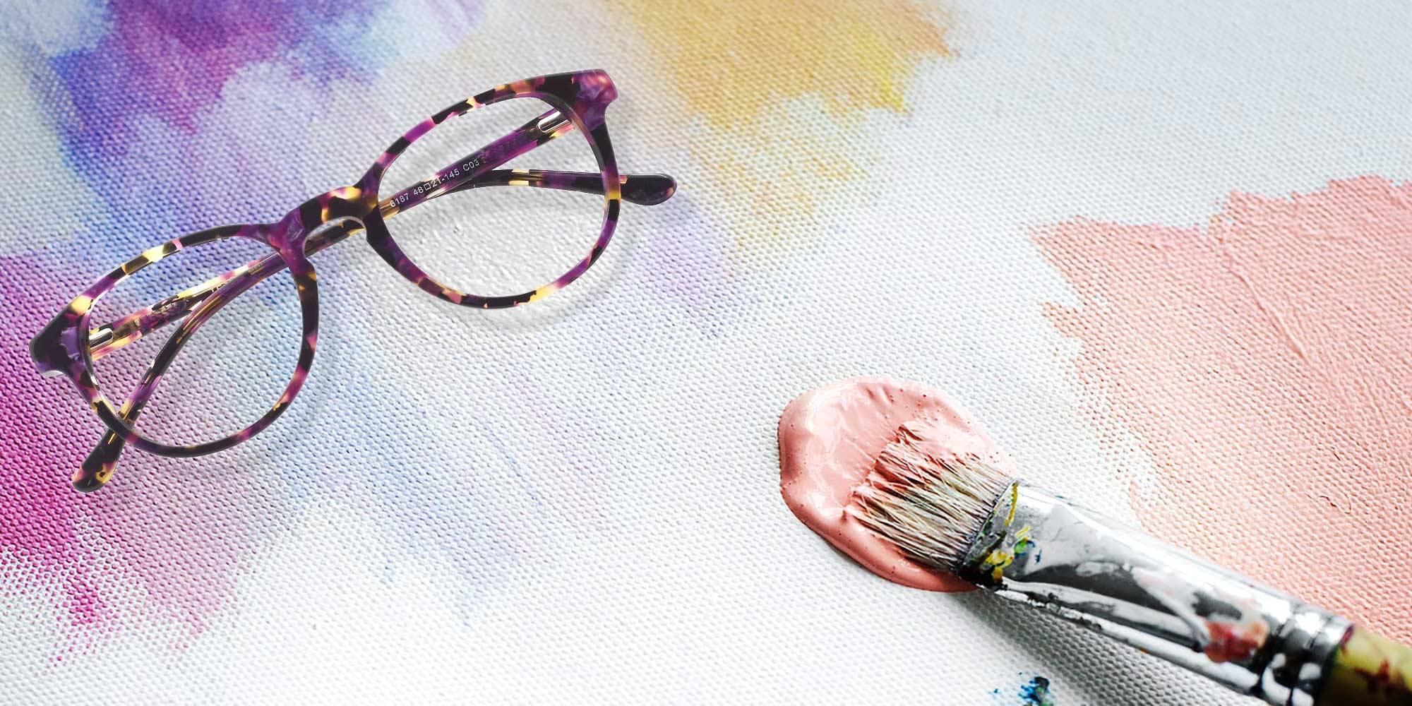 bright colored eyeglass frames