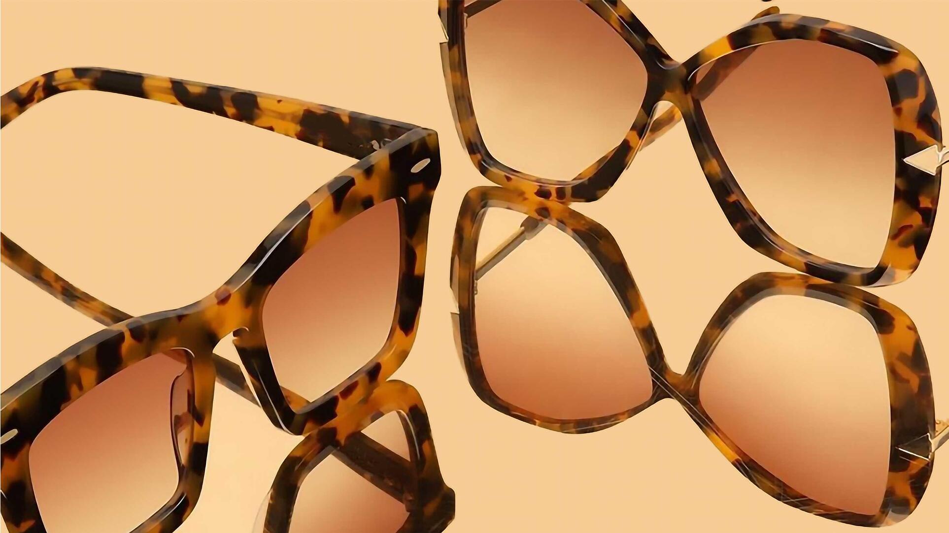 Two pairs of brown tortoise shell pattern glasses.