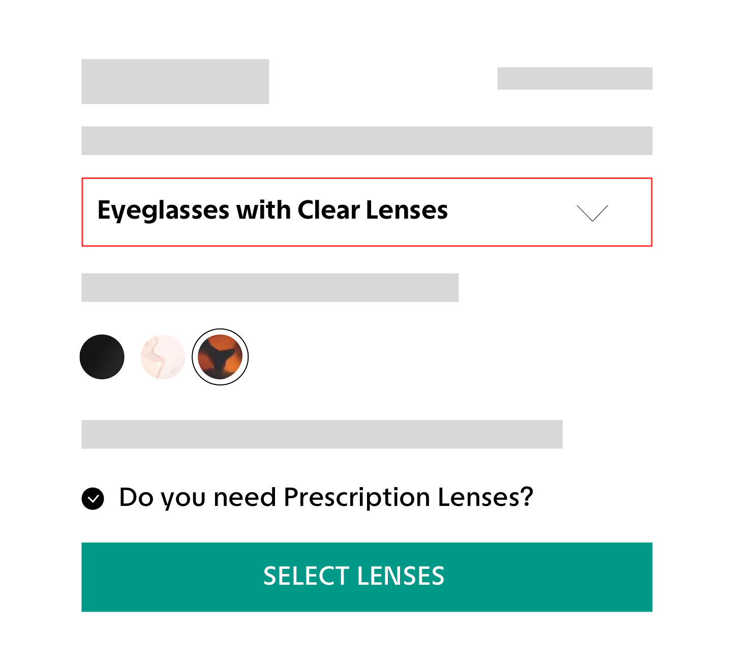 Decide whether you would like your frames to be fitted with.