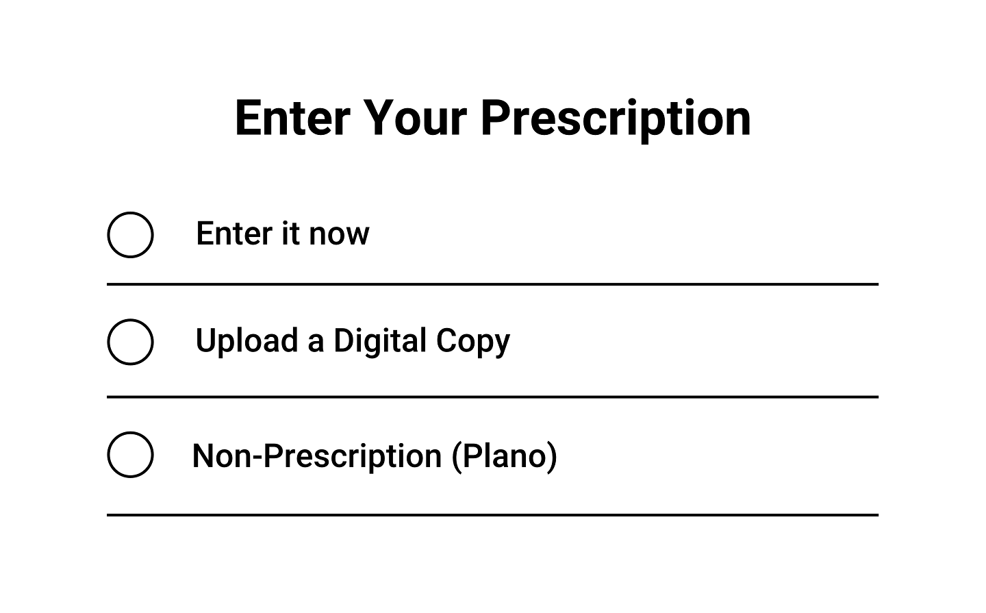 Be sure to enter your prescription when customizing your glasses.
