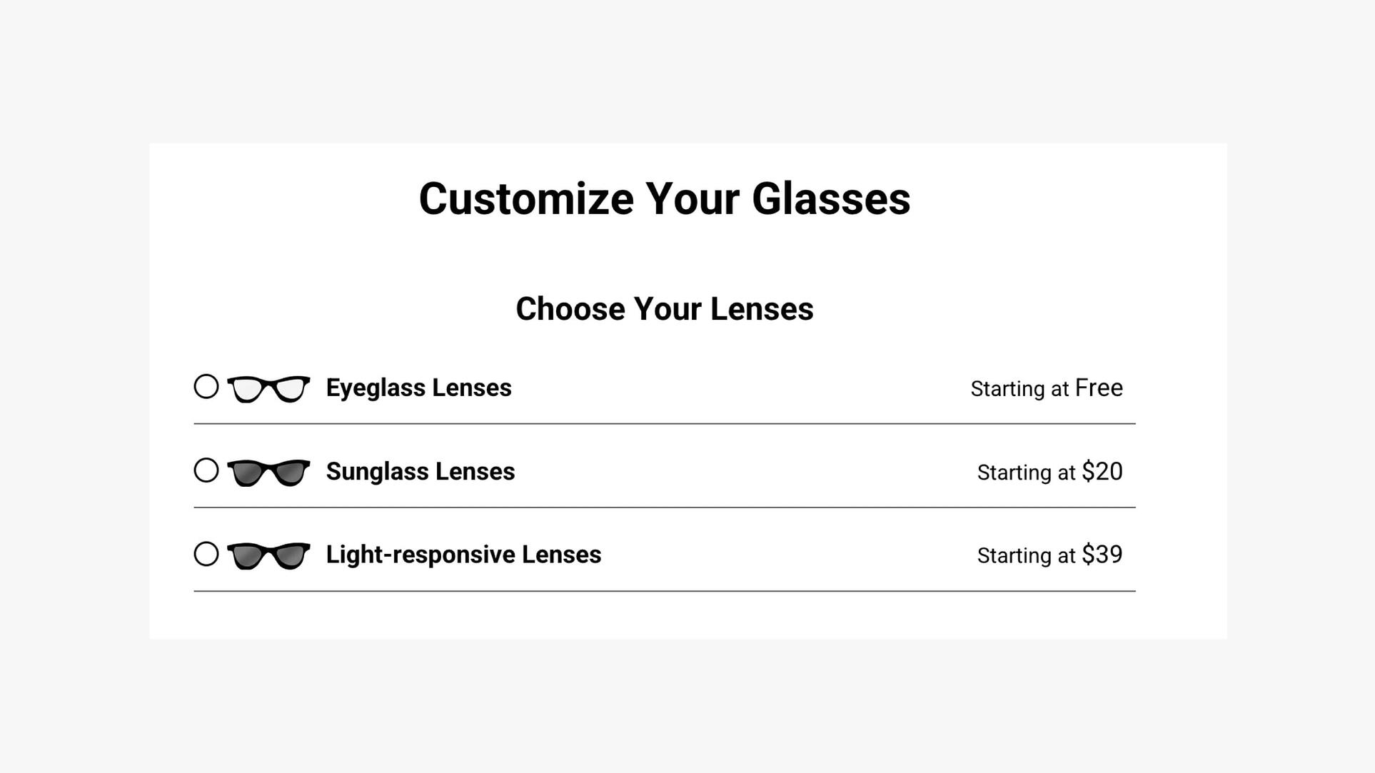 Customizing your clear lenses into transition lenses.