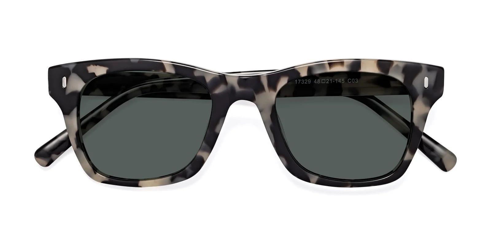 Havana Geek-Chic Horn-Rimmed Square Polarized Sunglasses