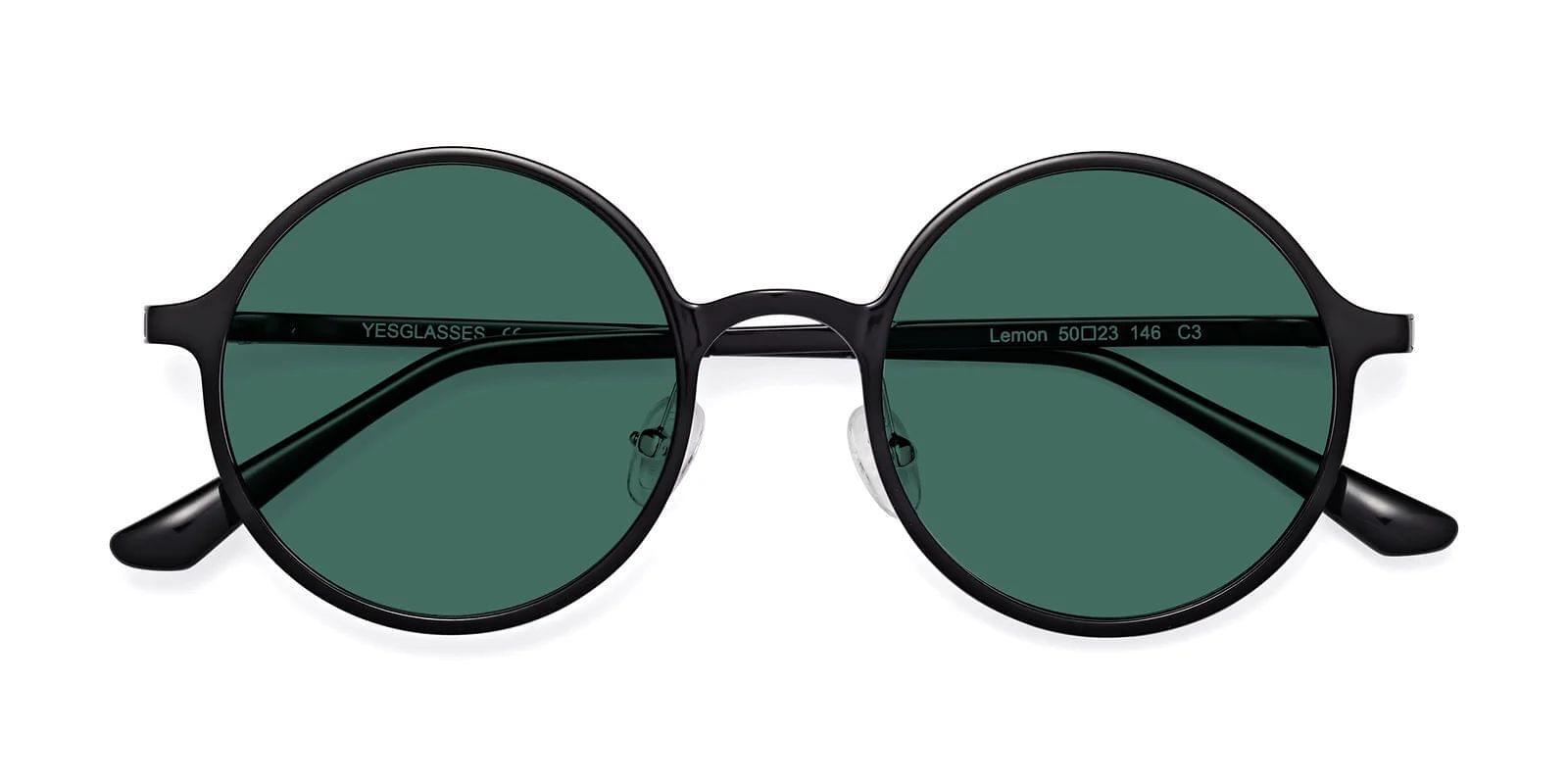 Black Retro-Vintage Thin Round Polarized Sunglasses