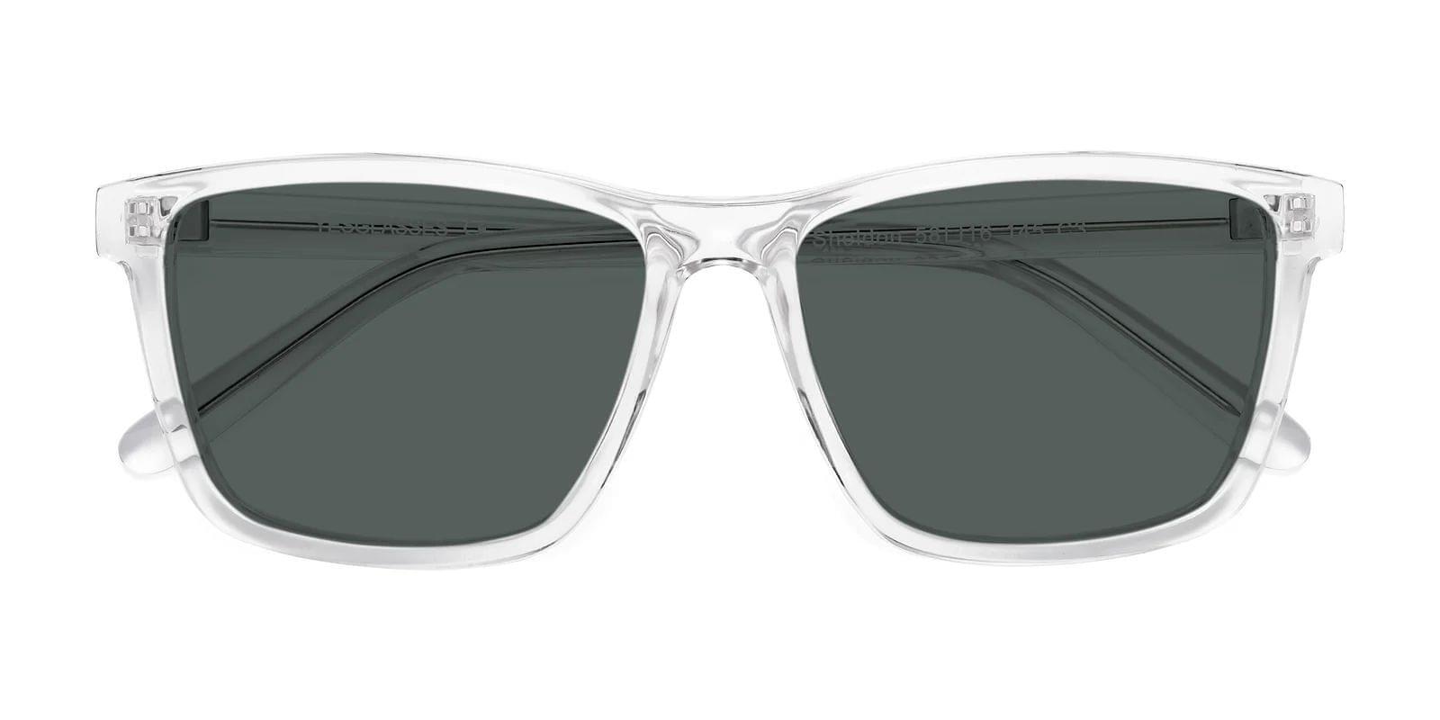 Clear Oversized Grandpa Square Polarized Sunglasses