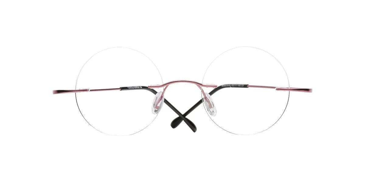 Light Pink Narrow Flexible Round Eyeglasses