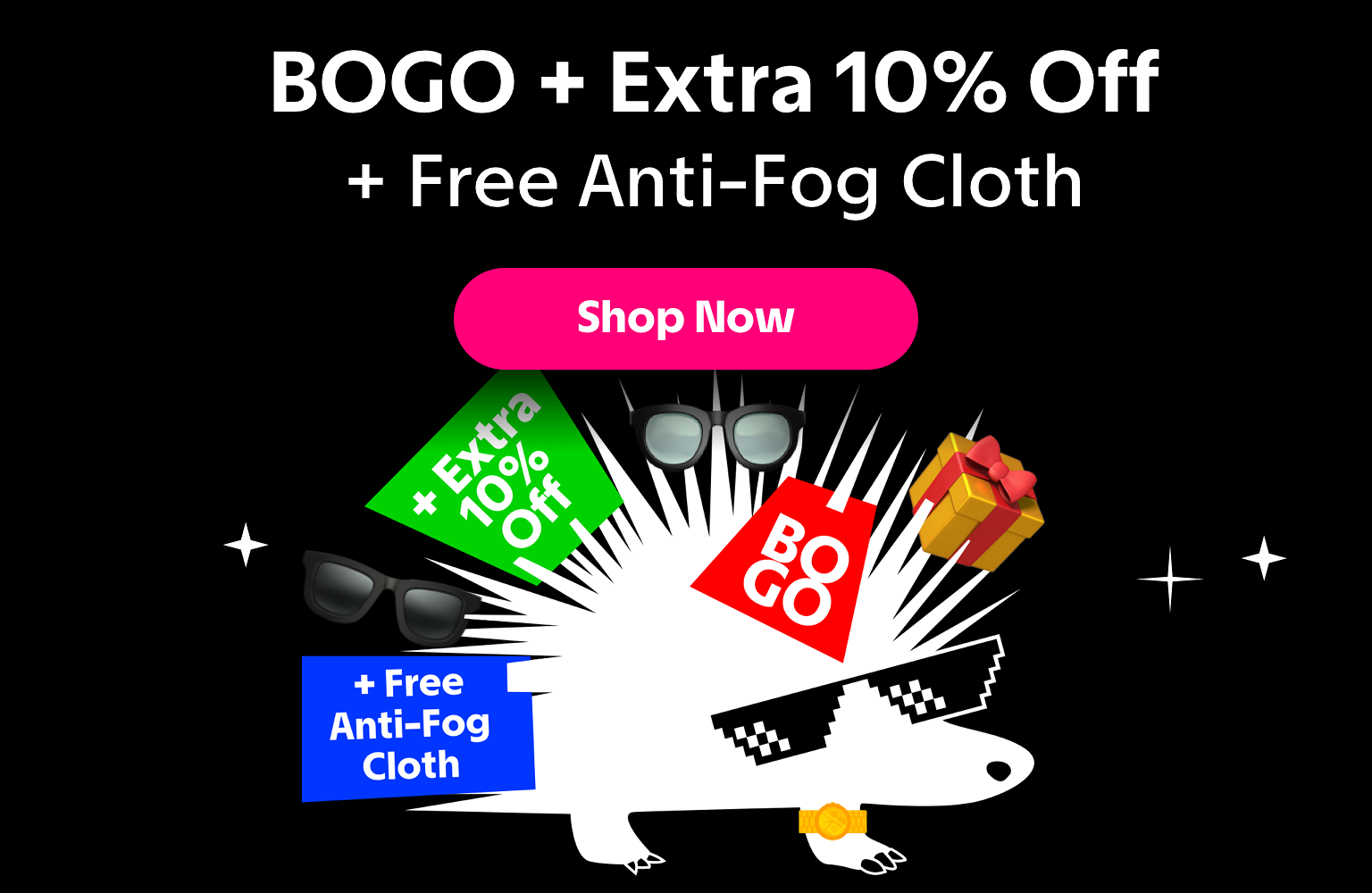 Early Holiday Sale: Buy 1 Get 1 FREE + Extra 10% Off + Free Anti-Fog Cloth