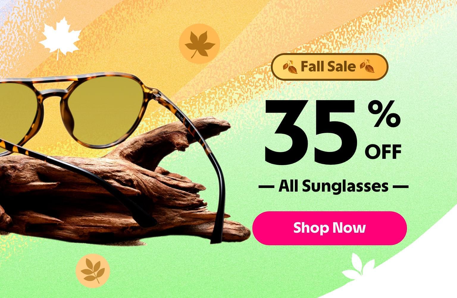 Big Fall Sale: 35% Off Rx Sunglasses